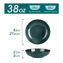 vancasso 4 Pieces Of Bowl, Paste Bowl Set, Porcelain Bowl Set, Green Set, 38oz, 1140ml - 綠色 - 查看 3
