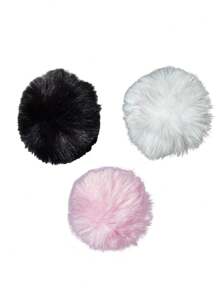 1-3pcs Solid Color Plush Rabbit Tail, Party Party Dance With Daily Wear, Add A Sense Of Atmosphere.