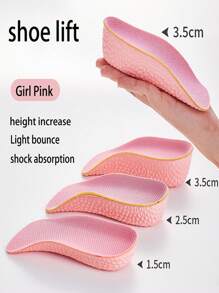 1 Pair Women's Invisible Height Increasing Insoles, No Odor, Shock Absorbent, Comfortable, Soft, Increasing 7cm Height, Half Pad For Women - 7 Point Height Increasing Insole - View 3