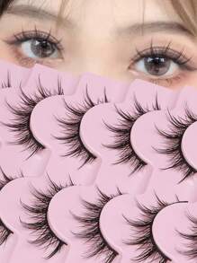 7 Pairs Anime Manga Lashes For Japanese Cosplay | Little Devil Style Asian False Eyelashes | Natural-Looking 8-13mm Length | Featherlight & Reusable (Daily Wear/Costume)