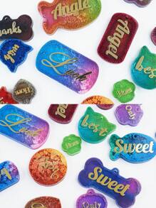 1pc Pets Tag Resin Silicone Mold, For The Resin Casting Pet Collar Tag Dog Cat Name, Key Chain Resin Mold - White - View 8