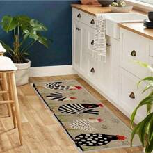 Tappeto in materiale spugnoso 3D con stampa stile rurale di animali e polli, tappeto per pavimento di stanza, tappeto da cucina, tappetino da bagno ad asciugatura rapida, decorazione per la casa in cucina - Multicolore - Visualizzare 14
