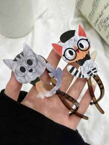 1pc Cute Cat Shaped Hair Clip, Fashion Hair Accessory For Bun, Ponytail, Daily Wear, Gift For Women