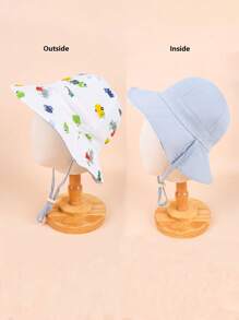 1pc New High-Quality Kids Reversible Car Printed Bucket Hat, Unisex Sun Hat For Spring, Summer, Autumn, Daily Wear, Sun Protection