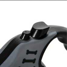 耐用双按钮伸缩狗绳 - 聚酰胺材质，一键制动和锁定，舒适握把，10 英尺可伸缩狗绳 - 无需电池 - 适合中型到大型犬 - 适合