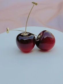 1 par de brincos de frutas vermelhas de cereja para mulheres, Design doce, versátil, pessoal e fashion para uso cotidiano