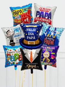 Father's Day Decorative Balloon Set, Includes Round Balloons And Square Balloons, Happy Father's Day Theme Party Decorative Balloons, Suitable For Father's Day Party Decoration, Father's Birthday Party Decoration, Dad Retirement Party Decoration, Wall Backdrop Decor - A Variety Of Styles Available - View 3