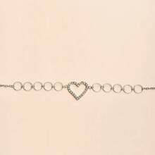 1 件个性化钻心腰链简约性感优雅心形几何圆形合金链腰饰身体链情趣内衣配饰