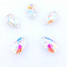 Slim Water Drop Shape Glass Multi Colors Shape Shiny Handmade Sewing Crystal Hand Sewn Rhinestone  Decoration Beads Flat Back With Holes Gems DIY Accessories Sew On Stones Strass For Decorating Clothes, Dress, Bags, Shoes, Brooches, Earrings, Handicrafts - Multicolor - View 55