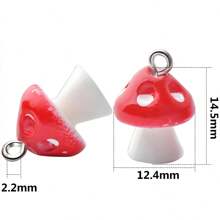 10/20 件蘑菇吊坠饰品树脂饰品珠宝制作饰品 DIY 工艺用品适用于项链手链耳环 - 彩色 - 查看 2