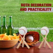 10 Pack Baseball Stand Baseball Holders For Balls Display Classic Wooden Baseball BatDisplay Stand Holder Display Baseball Centerpieces For Tables - 10 Pack - View 4
