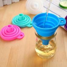 1/3 piezas Embudo plegable de silicona, filtro retráctil multifuncional portátil de mini cocina, material plástico con cribado para granos, pasta, arroz, arena, dispensador de líquidos, herramienta de filtrado, verano
