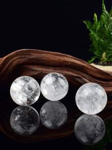 1pc Elegant Natural White Crystal Ball 3cm, Home Decor Desk Ornament Gift