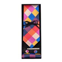 5Pcs/Set Gift Box Men's Necktie Fashion Striped Floral Pattern Tie With Clip Gift Box Set Perfect For Man Wedding Business - Multicolor - View 15