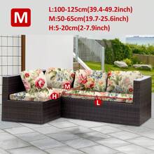 1pc Leaf Print Outdoor Sofa Cover, Stretch Polyester Removable Half Slip Sofa Cushion Cover, Patio, Porch, Garden Sofa Seat Protector - Multicolor - View 10