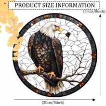 Adler Fensterdekoration - 20 x 20 cm Akryl Glasmalerei Fensteraufhänger, Weißkopfseeadler Design für Heim- und Gartendekoration, perfekt für Schlafzimmer, Terrasse und Wandkunst - ideales Geschenk zu Einzug oder Weihnachten