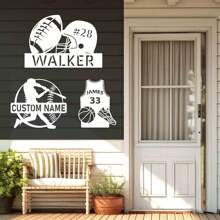 Customized Metal Logos For Football Decor, Basketball Decor, And Rugby Players,Room Decor Gifts For Football , Basketball, And Rugby Enthusiasts, Customized Wall Decorations For Football, Basketball, And Rugby Players, Player Name Logos, Gifts For Football Players, And Sports Wall Paintings Wall Decor Birthday Graduation