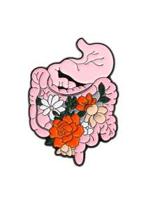 1pc Creative & Delicate Human Organ Design Enamel Brooch Set - Heart, Ribs, Intestine, Blood Vessel, Kidney, Chest, Flipping Neck Pin, Funny Cartoon Science Jewelry Gift For Friends - Multicolor - View 27