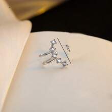 1pc Micro-Inlaid Cubic Zirconia Adjustable Ear Cuff, Fashionable Sparkling Clip-On Earring For Women - Ear Clip Style - View 5
