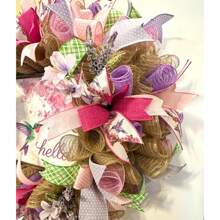 Hummingbird Wreath, Hummingbird Welcome Wreath, Welcome Wreath, Spring Wreath, Summer Wreath, Mother's Day Gift, Spring/Summer Door Wreath