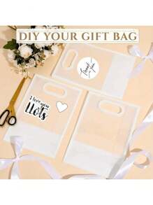 10 Pcs Clear Plastic Gift Bags With Die Cut Handles And Bow, Reusable For Wedding Bride Birthday Shopping Business Christmas Gift Tote Bags - Multicolor - View 5