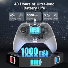 EasySMX X10，PC 和多平台游戏控制器，配备全机械按钮和霍尔操纵杆、霍尔触发器、替换磁性外壳、三模式连接（USB+BT+有线），兼容 PC/Android/IOS/NS/平板电脑，适用于黑神话悟空游戏 - 銀色 - 查看 6
