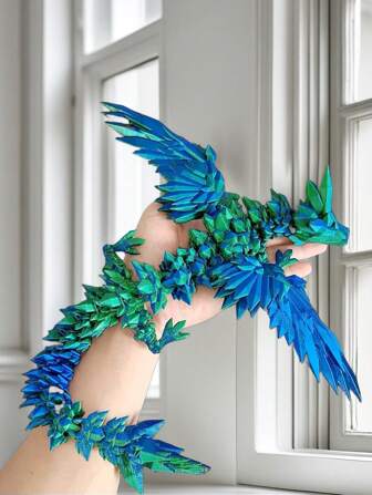 3pcs/1 Set Of 3d Printed Animals,23cm/30cm Flying Dragon,Assort With Ball/Display Rack, PLA Material,Integrated Molding, 3D Printed Hobby Collection, Animal Model Decoration, Suitable For Bookshelf Display, Party Toy, Fish Pool, Fish Tank Decoration, Pet Companion, Etc. 2 Colors And 2 Sizes To Choose From, 3d Printed Model Toys,Office Fidget Toys