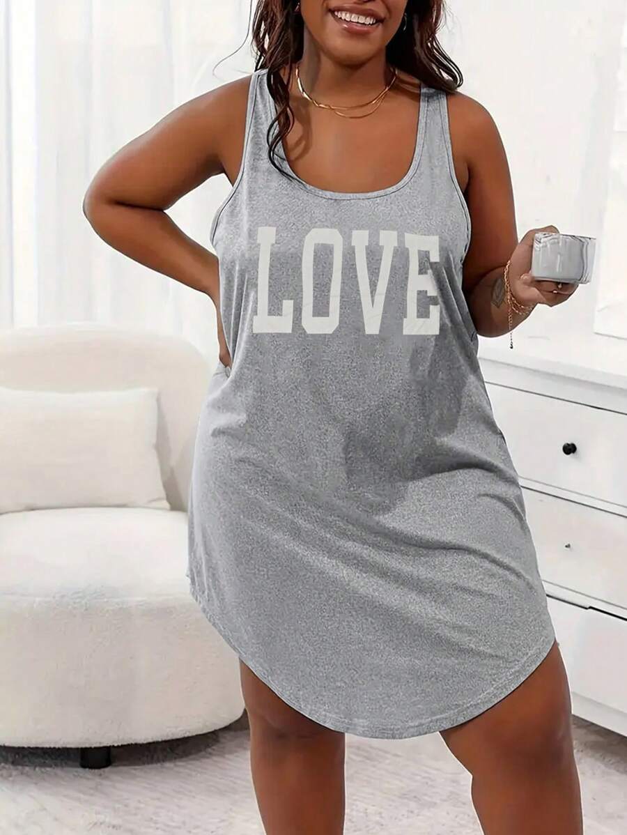 Camisola Folgada Casual e Confortável com Estampa Floral e Decote Redondo Sem Mangas, Tamanhos Grandes para Mulheres