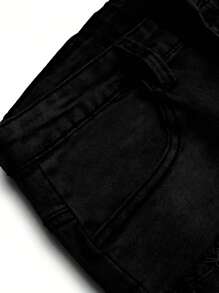 Pantalones vaqueros ajustados de moda con flecos y elásticos para hombres