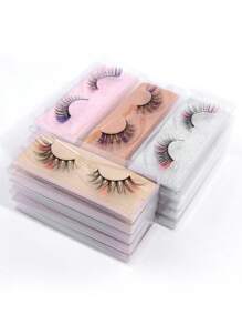 MAGEFY 20 Pairs Mix Colored Lashes Fluffy Faux Mink Lashes Lashes With Color On End Eyelashes, 14mm Dramatic Long Thick Cat Fox Eye Lashes Volume Full Curly False Eyelash Colorful Faux Mink Wispy Fluffy Long False Eyelashes Russian Strip D Curl Lash Strips - 彩色 - 查看 3