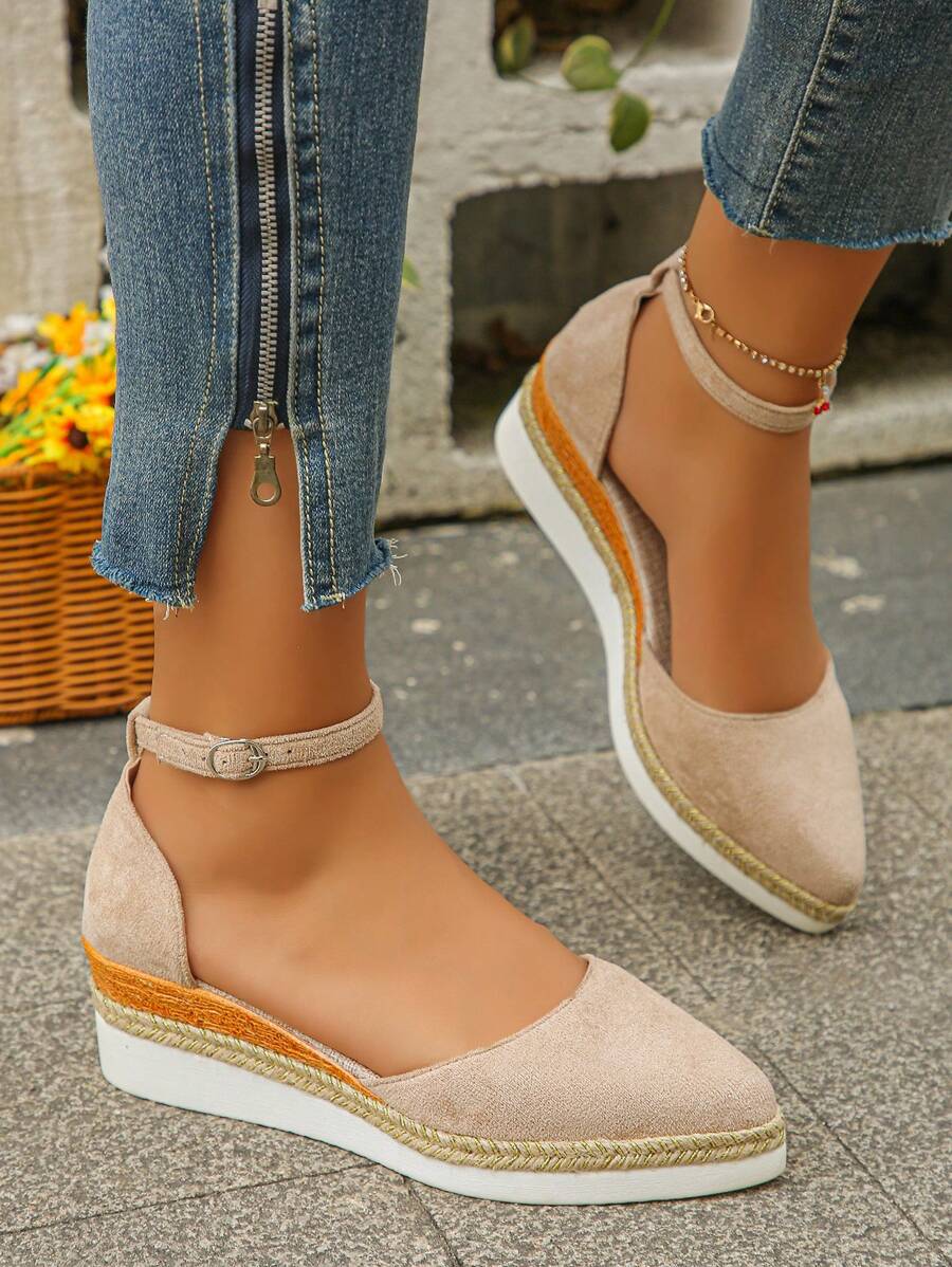 2025 New European & American Fashion Plus Size Head Cover Platform Wedge Sandals, Comfy Lightweight Roman Style Lace-Up Solid Color Sandals For Women, Suitable For All Seasons