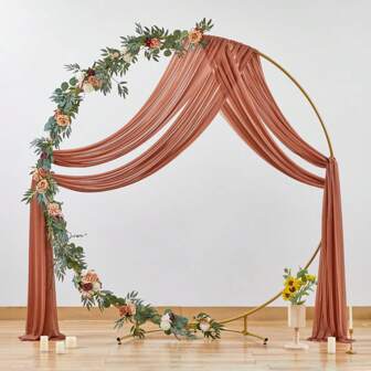 Wedding Arch Drape Fabric, 1 Piece 28" X 19' Ivory Wedding Arch Drape Sheer Backdrop Curtain Wedding Arch Curtain Fabric For Wedding Ceremony Party Ceiling Decoration