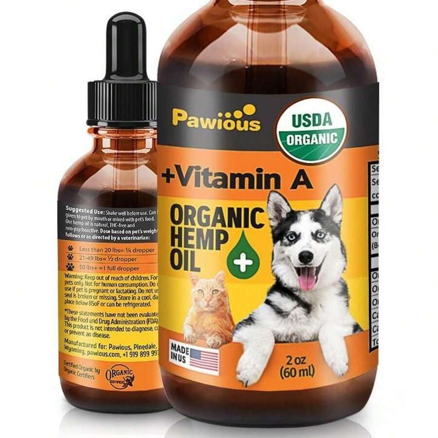 Oil For Dogs And Cats Large 2oz Bottle ,Supplement With Vitamins A C E And Omega 3 6 9 Pawious - Multicolor - View 1