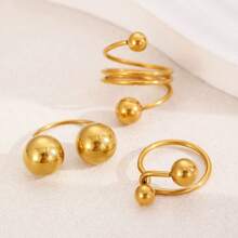 Stainless Steel Sphere Ring, Small & Large Ball Ring Accessories For Women
