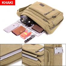 Men's Canvas Bag Military Travel Hiking Cross Body Shoulder Bag Messenger Retro - Multicolor - View 8
