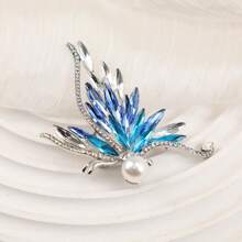 1 pieza Elegante broche de mariposa de cristal, Pin elegante anti-desperfecto del armario para trajes, abrigos, accesorios de ropa, accesorios de vestido, pin para ropa, accesorio colgante para bolso - Broche de mariposa - Ver 4