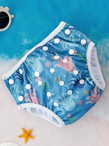 1pc Reusable Adjustable Baby Swim Diaper, Suitable For 9 Months To 3 Years Old Infants, Unisex, Natural Color Swim Diaper - Multicolor - View 16