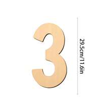 10pcs/Pack 29.5cm Arabic Numeral DIY Wooden Handicraft, Laser Engraved Wooden Number 0-9 Plates, Hanging Decor For Birthday, Wedding, Photo Backdrop Wall - Multicolor - View 21