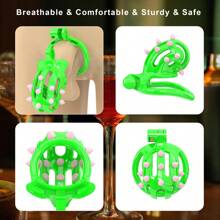 Haifan Cobra 7 3D Printed Male Chastity Cage With Black And Pink Silicone Massage Points For Men Tool Virginity Restraint Unnoticeable BDSM Sex Toys