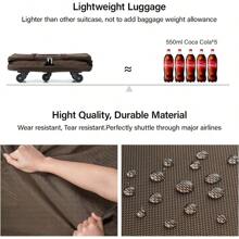 Hanke Suitcases With Wheels Expandable Foldable Luggage Bag Suitcase Collapsible Rolling Travel Bag Duffel Bag For Men Women Lightweight Suitcases Without Telescoping Handle, Black - 咖啡升級版2 - 查看 6