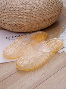 Jelly Shoes Women Slip On Sandals With Heel Anti-Slip Ladies Outdoor Gorgeous Sandals Outdoor Walking Shoes Female Dress Platform Slides