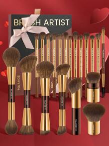 MAANGE 23 Pieces Makeup Tools Including 20 Pieces Professional Aluminum Tube Makeup Brush Set + 1 Storage Bag + 2 Pieces Air Cushion Puffs For Daily Use And Travel,Makeup Accessories Gifts For Friends ﻿ ﻿ ﻿ - 彩色 - 查看 13