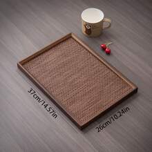 2pcs Tray & Placemat Set, Brown Premium Serving Tray Set