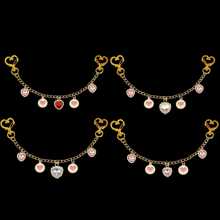 水钻心形和水钻包链配件：多心形装饰包链、镀金钱包延长链、可更换包链、女士单肩包、手提包和腋下包时尚配饰。生日、节日、情人节和圣诞节的理想礼物。