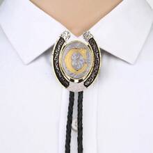 1 件 U 型马蹄形婚礼派对领带，字母 A 到 Z 领带，男士西部时尚街头项链牛仔领带，理想礼物