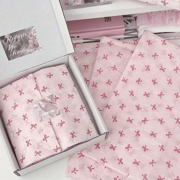 20 folhas de papel de embrulho com laço rosa, papel de embrulho à prova d'água para buquês - Alta qualidade, design elegante de laço, adequado para papelaria e arranjos florais, tamanho compacto. Buquês, aniversários, presentes de casamento, embalagens de plástico elegantes com tema de fantasia.