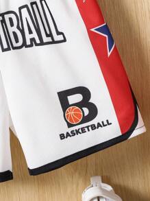 1pc Young Boy Outdoor Sports Basketball All-Star Graphic Print Breathable Quick Dry Basketball Shorts, Summer Clothing - Multicolor - View 4