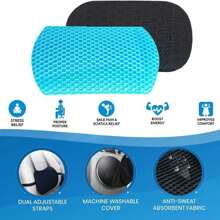 Gel Lumbar Support Pillow For Office Chair Back Support Pillow For Car, Wheelchair, Gaming Chair, Recliner - Gel Back Cushion For Back Pain Relief Improve Posture - Mesh Cover Double Adjustable Straps - 1 - View 5