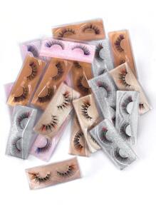 MAGEFY 20 Pairs Mix Colored Lashes Fluffy Faux Mink Lashes Lashes With Color On End Eyelashes, 14mm Dramatic Long Thick Cat Fox Eye Lashes Volume Full Curly False Eyelash Colorful Faux Mink Wispy Fluffy Long False Eyelashes Russian Strip D Curl Lash Strips - 彩色 - 查看 4