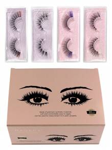 MAGEFY 20 Pairs Cat Eyelashes, Colorful Eyelashes, Fluffy Mink Fur Eyelashes, Pink Tail, 8D Eye-Catching Eyelashes,Color Mixed False Eyelash Eyes Lightweight, Skin-Friendly, Easy On The Eyes, No Burdens,Lengthen And Enlarge Your Eyes, Reusable, Perfect For Daily Or Commuting Makeup, Portable, No Awkwardness When Worn On - 彩色 - 查看 3